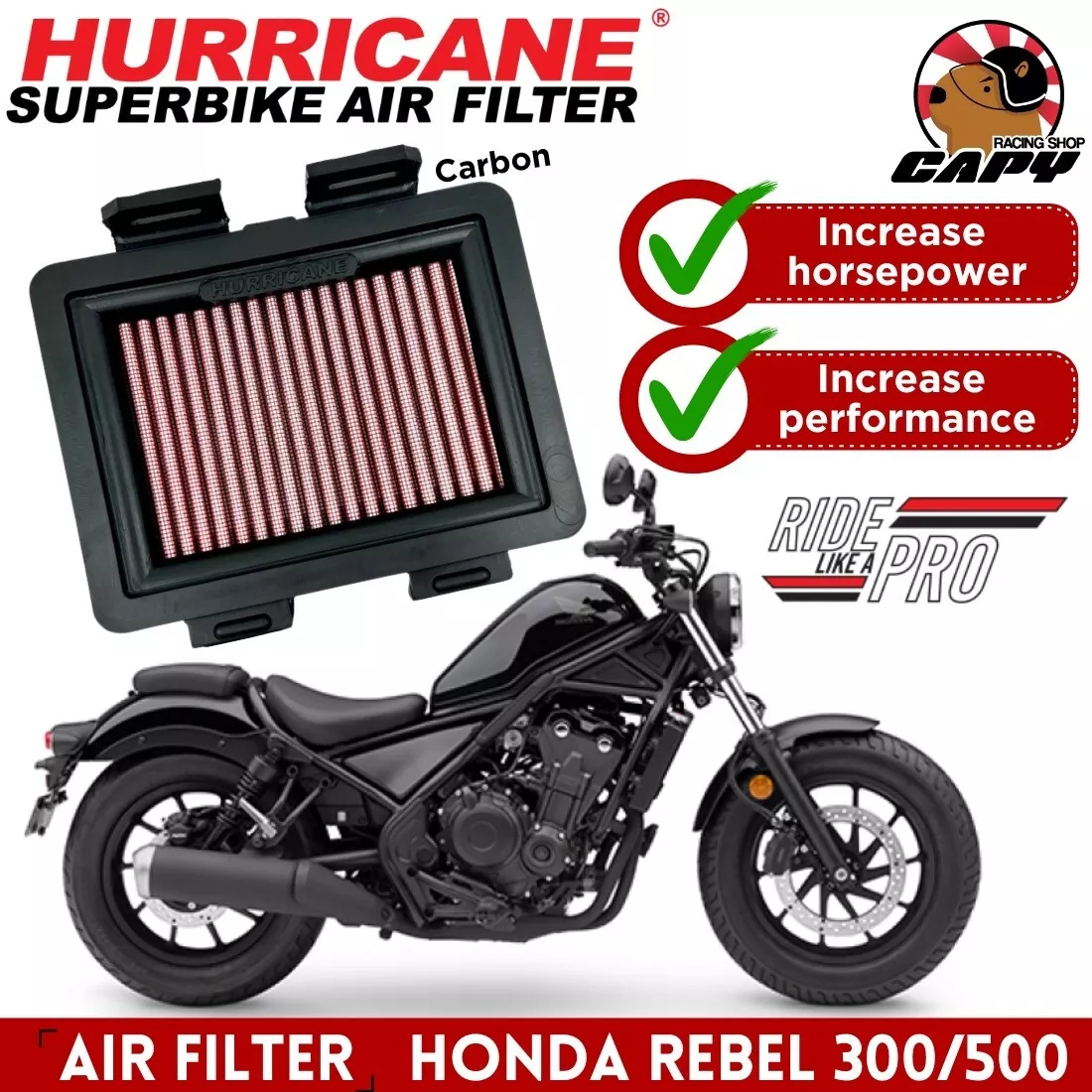 Honda rebel 500 air filter deals