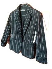 Giacca denim a righe bianco e nero taglia M