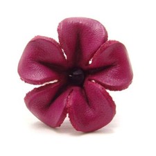 Handcrafted Jasmine Purple Leather Floral Adjustable Ring