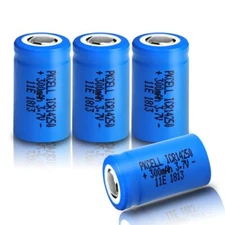 4pcs Pkcell 14250 1/2AA Li-ion Rechargeable Battery 3.7V 300mAh with Flat Top