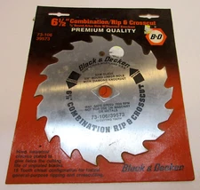 New Vintage 1990's 6-1/2" Black Decker Combo Rip Crosscut Saw Blade 73-106