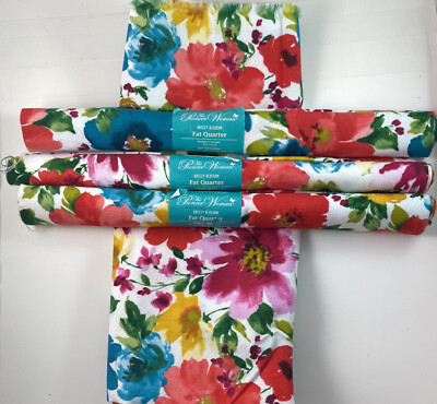 The Pioneer Woman FAT QUARTERS x4 100% Cotton Fabric Breezy Blossom 18'' x 21''
