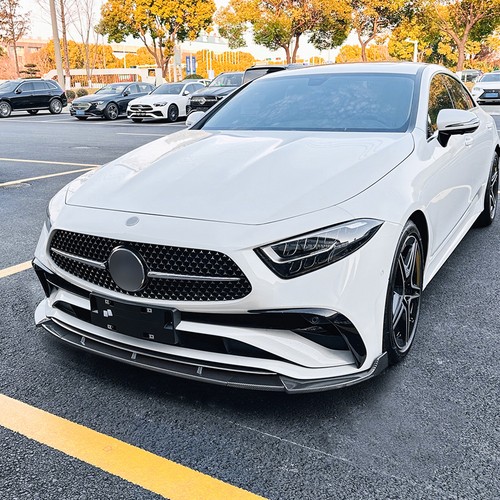 Front Spoiler Splitter For Benz CLS C257 AMG 2022-2024 Carbon Fiber Look - Picture 11 of 12