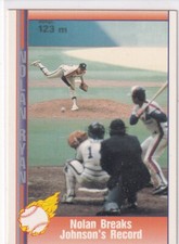 1992 Pacific Ryan Texas Express II #148 Breaks Walter Johnson's Record