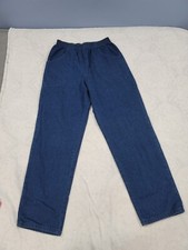 Women's vintage blue pants made in the USA 100 cotton with elastic waist...