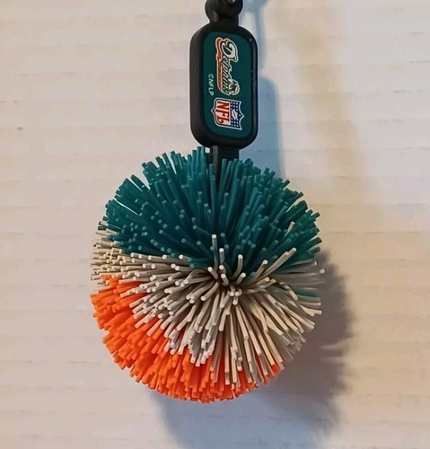 Vintage NFL Koosh Key Chain Fob Miami Dolphins Key Ring EUC - Picture 3 of 6