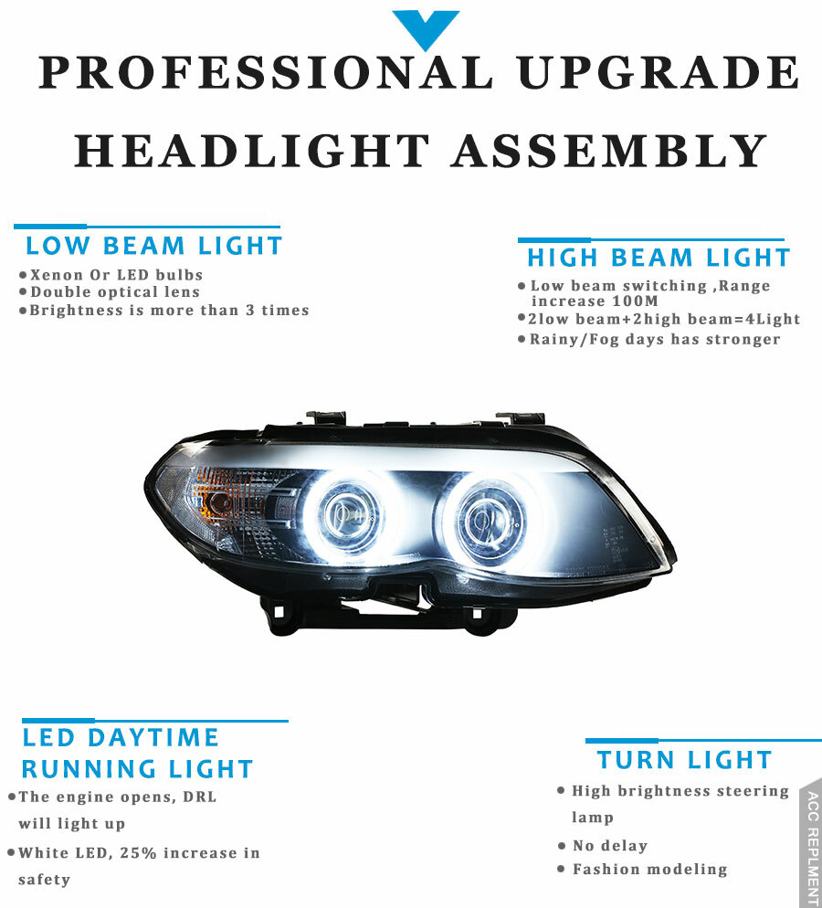 LEDヘッドライトX5 For BMW X5 E53 2004-2006 HID Headlight Assembly LED DRL