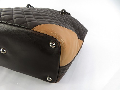 Authentic CHANEL Cambon Deep Brown Quilted Leather Tote Bag Purse #60106 - Picture 10 of 21