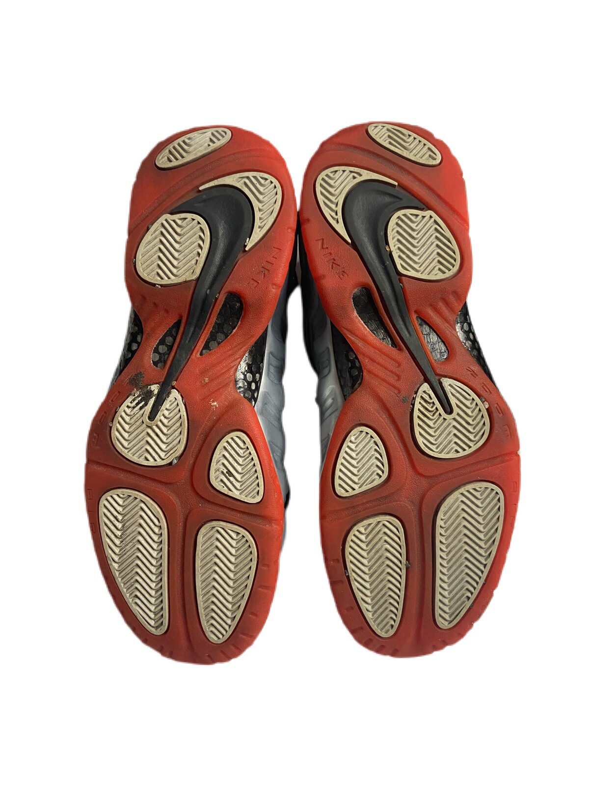 silver and red foamposites