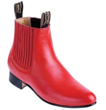 Men's Los Altos RED Genuine Deer Ankle Boots Charro Botin Leather Outsole EE