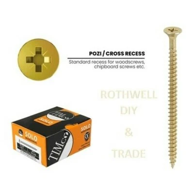 Timco SOLO YELLOW WOODSCREW POZI COUNTERSUNK SOLOC ~ Screws 3.5mm 4.0 4.5 5 6mm