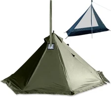 Camping Hot Tent with Wood Stove Jack Winter Teepee 4 Season... 