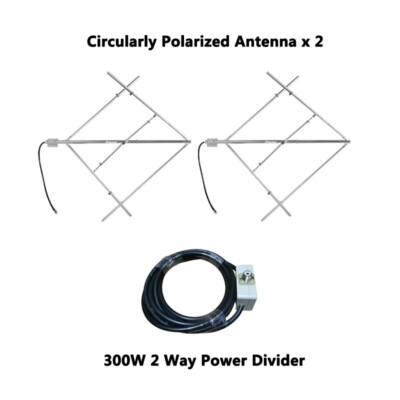 Circularly polarized FM transmitter Quality FM Antenna + 300W power splitter