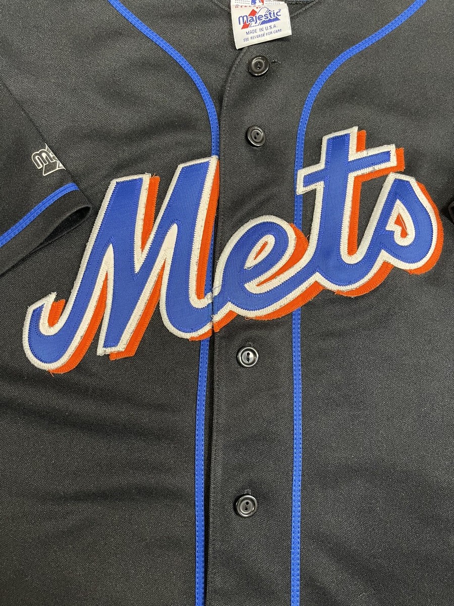 Majestic New York Mets MLB Baseball Jersey Size XL Black Genuine