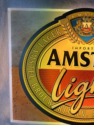 AMSTEL Light サインプレート 看板 AMSTEL LIGHT LAGER BEER LIGHT UP SIGN 13 1/2
