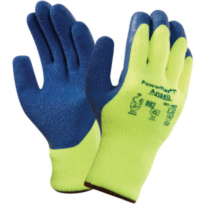 Ansell PowerFlex Thermo Latex Handfläche Arbeitshandschuh 80-400 Hi Vis kalt extra Griff 