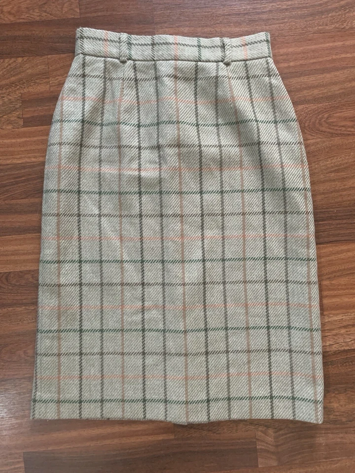 Camisa lápiz a cuadros 100 % lana JH Collectibles talla 8