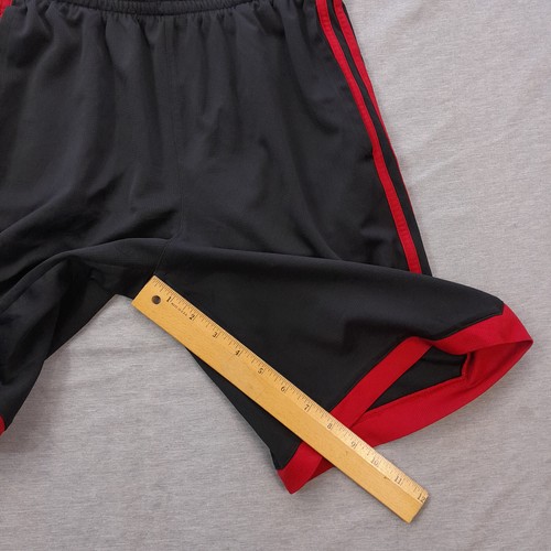Adidas athletic shorts Boy Large (14/16)black+red trims/elstc w+drwstrn/pockets - Picture 9 of 13