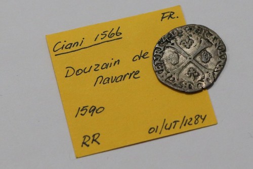 FRANCE HENRY IV Douzain de Navarre, 2e type 1590 Saint-Palais RARE SHARP DETAILS