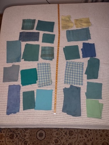 Felted Fulled Wool Blue & Green Lot 1.5 Lbs for Rug Hooking, Stash Building, ++ - Picture 5 of 5