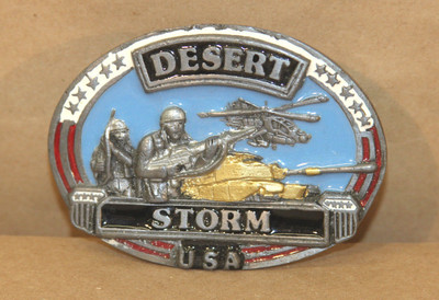 VINTAGE 1990s **DESERT STORM USA* MILITARY COMMEMORATIVE BELT