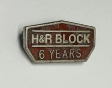 Vintage H&R Block 6 Years Service Sterling Silver Lapel Pin (P53)