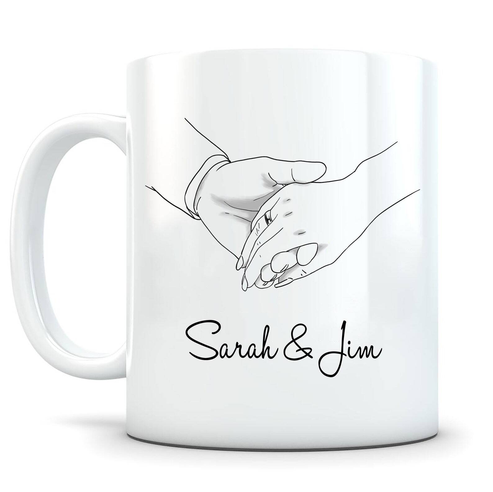 Couple Hands Mug Personalized Gift For Him Custom Gift For Women Gift For