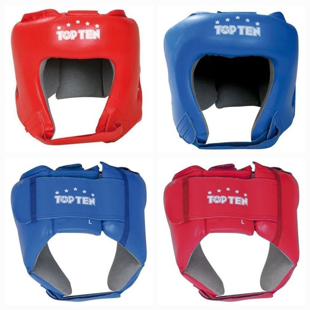 TOP TEN AIBA International BOXING Association Casco Cuero GUARDACABEZAS Azul Re