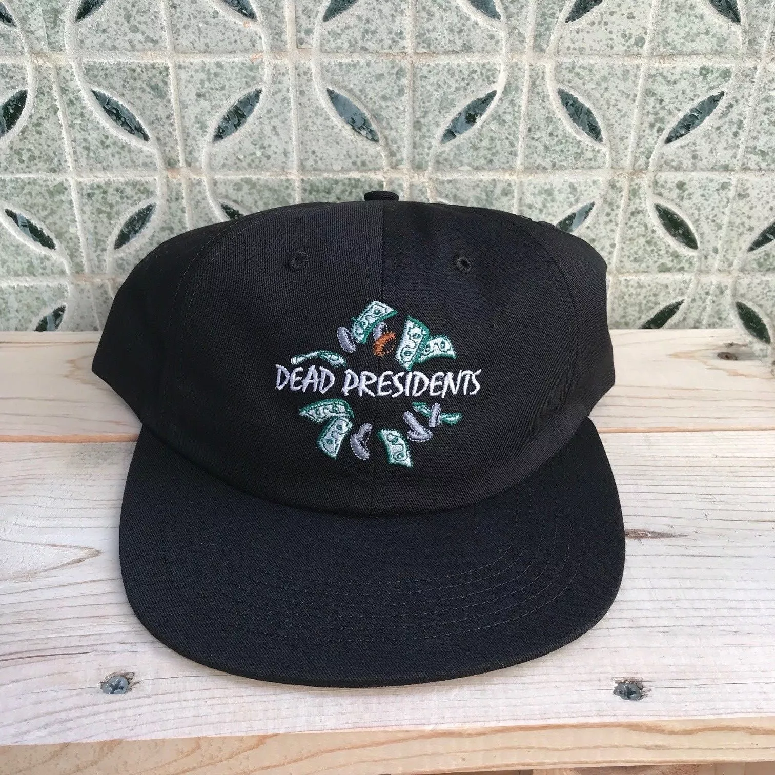 Boîte logo Supreme Dead Presidents chapeau noir casquette neuve Stussy NAS GZA Mark Gonzales