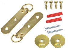 HEAVY DUTY LARGE PICTURE MIRROR HANGING BRASS KIT UP TO 23kg SCREW PLUG HANGER