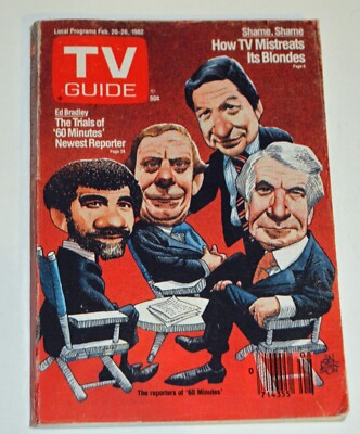 ''60 MINUTES'' - ED BRADLEY. J OHNNY CARSON - 1982 SALT LAKE TV Guide - EXC+