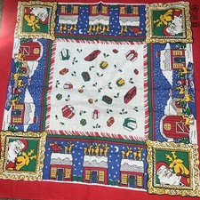 NEW 21" SQUARE CHRISTMAS PARIS ACCESSORIES COTTON HANKIE BANDANA SANTA REINDEER