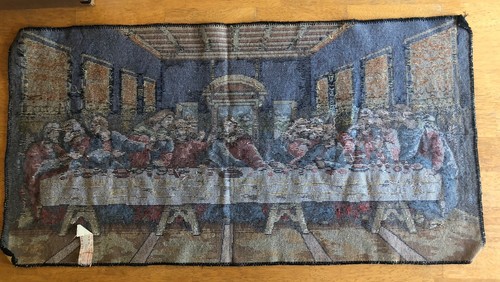 Vintage The Last Supper Tapestry Rug Wall Hanging Italy 36x18.5” Vibrant Colors - Picture 4 of 18