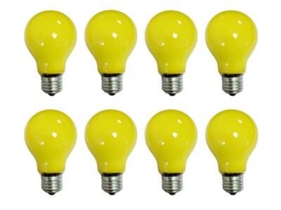 Gelb farbige Glühbirne zum Einschrauben ES Kappe Glühlampe GLS Form - 8er Pack