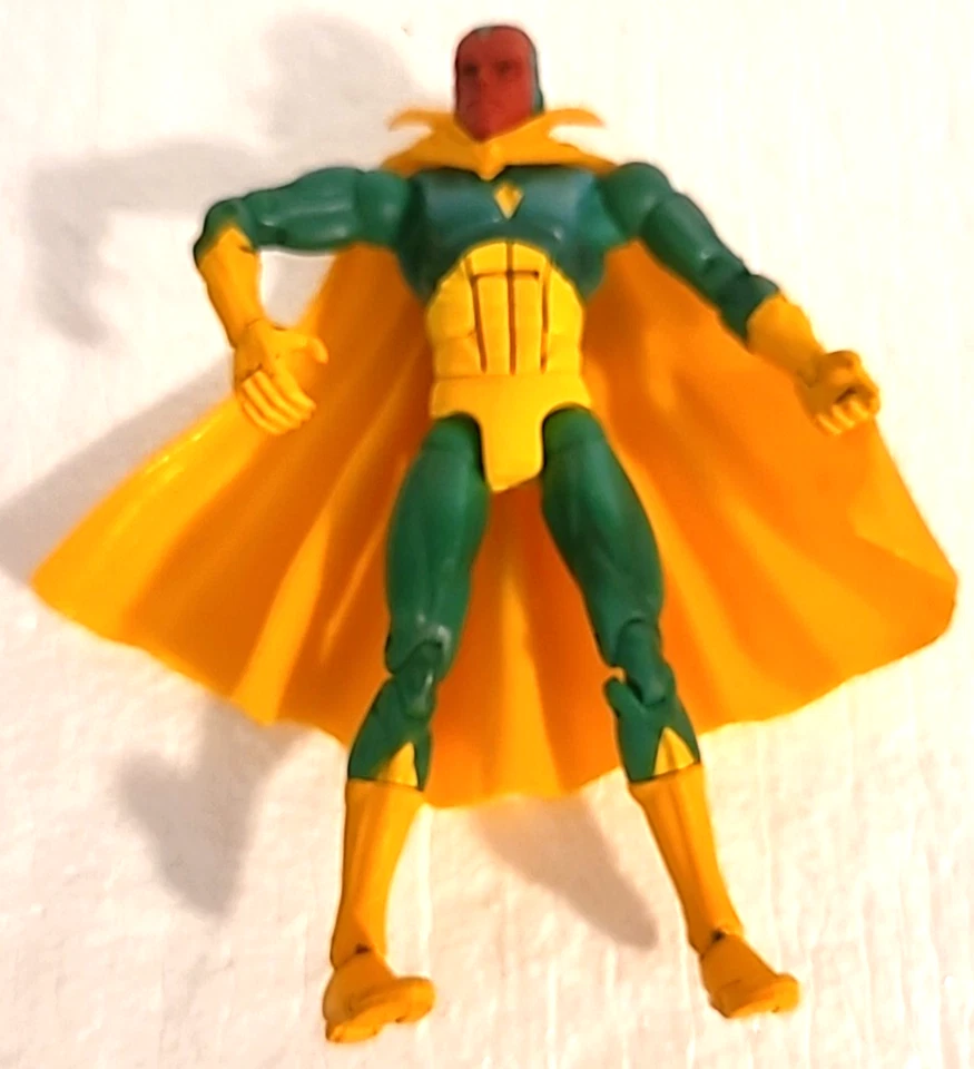 Figura de acción de colección ToyBiz Marvel Legends Vision 2003 serie VII 6" con capa suelta Foto 4 de 4