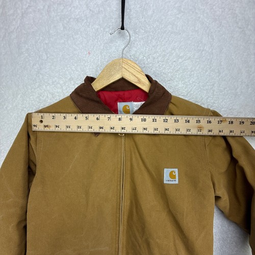 Carhartt Detroit Jacket Quilt Lined Youth XL (14) JQ606 BRN Brown Red Lining - Picture 8 of 11