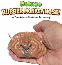 Deluxe MONKEY NOSE Rubber Chimp Animal Face Costume Mask Zoo Jungle Adult Child