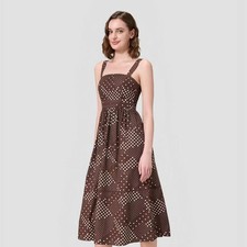 Women Poplin Fit and Flare Midi A-Line Dress - A New Day