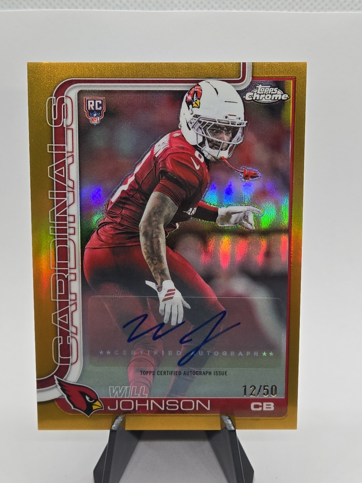2025 Topps Chrome - Rookie Autographs Will Johnson #RA-WJ Gold Refractor /50 