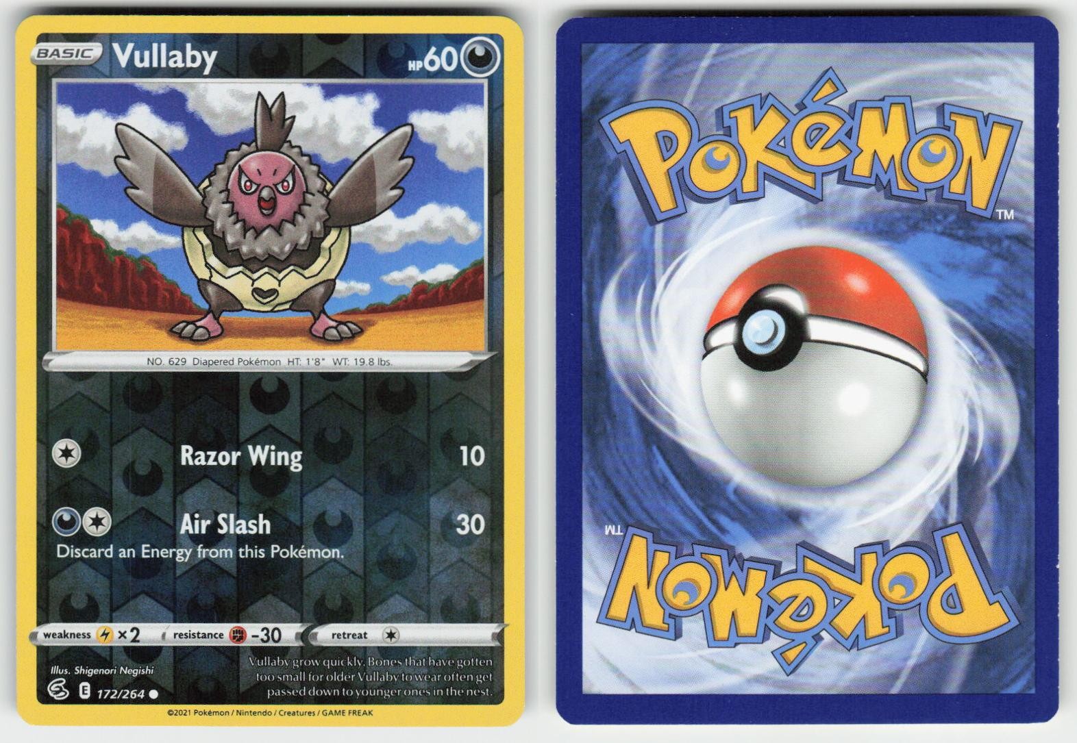 VULLABY 172/264 REVERSE HOLO C FUSION STRIKE POKEMON NM
