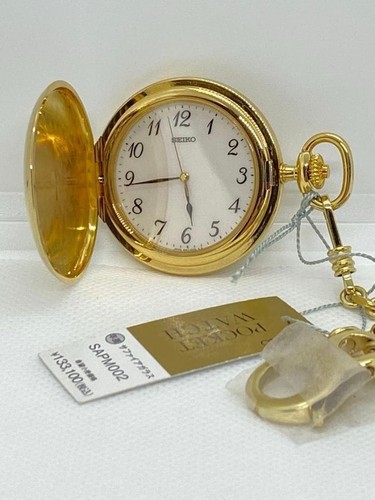 Seiko 8J41-0010 SAPM002 Poche Montre Or Quartz Montre Hommes Authentique Travail - Photo 1 sur 10