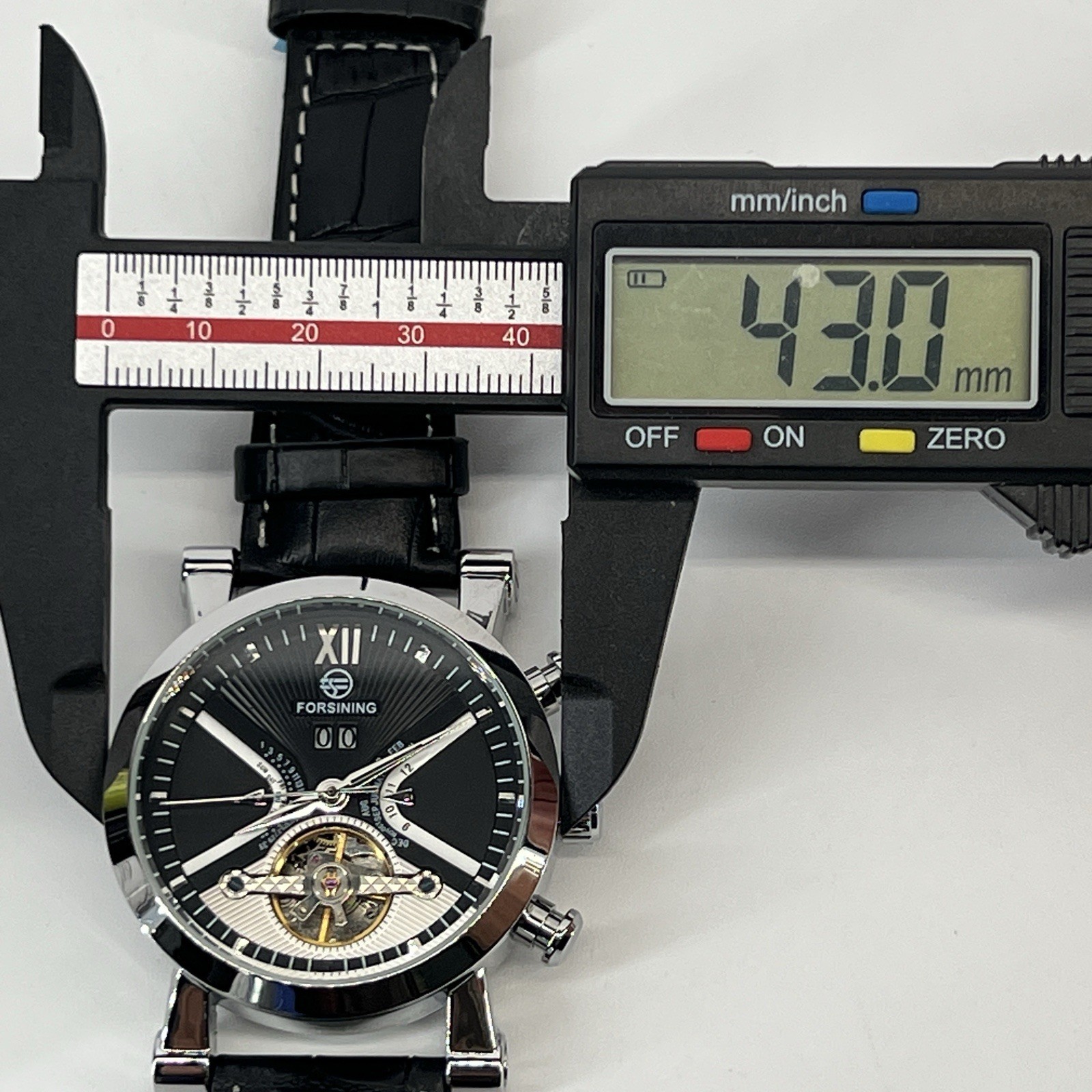 Forsining Automatic Skeleton Watch Black Dial Lea… - image 9