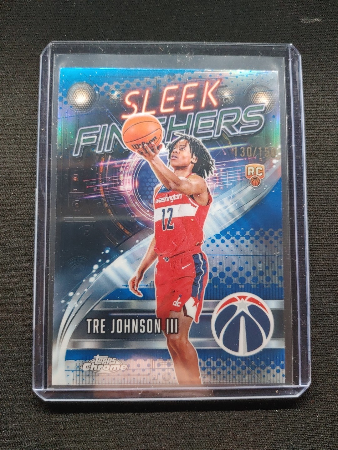 Tre Johnson III Sleek Finishers 2025 Topps Chrome Rookie Blue Refractor /150