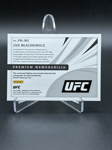 2021 Panini Immaculate Collection UFC Jan Blachowicz Premium Relic Auto #76/99 - Picture 2 of 2