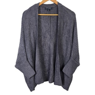 Barefoot Dreams CozyChic Lite Ribbed Shrug Cardigan Carbon Gray 1X