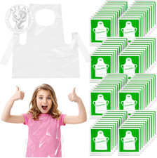 ZAUGONTW Disposable Aprons for Kids - Clear Plastic Aprons Kids Art Disposable W