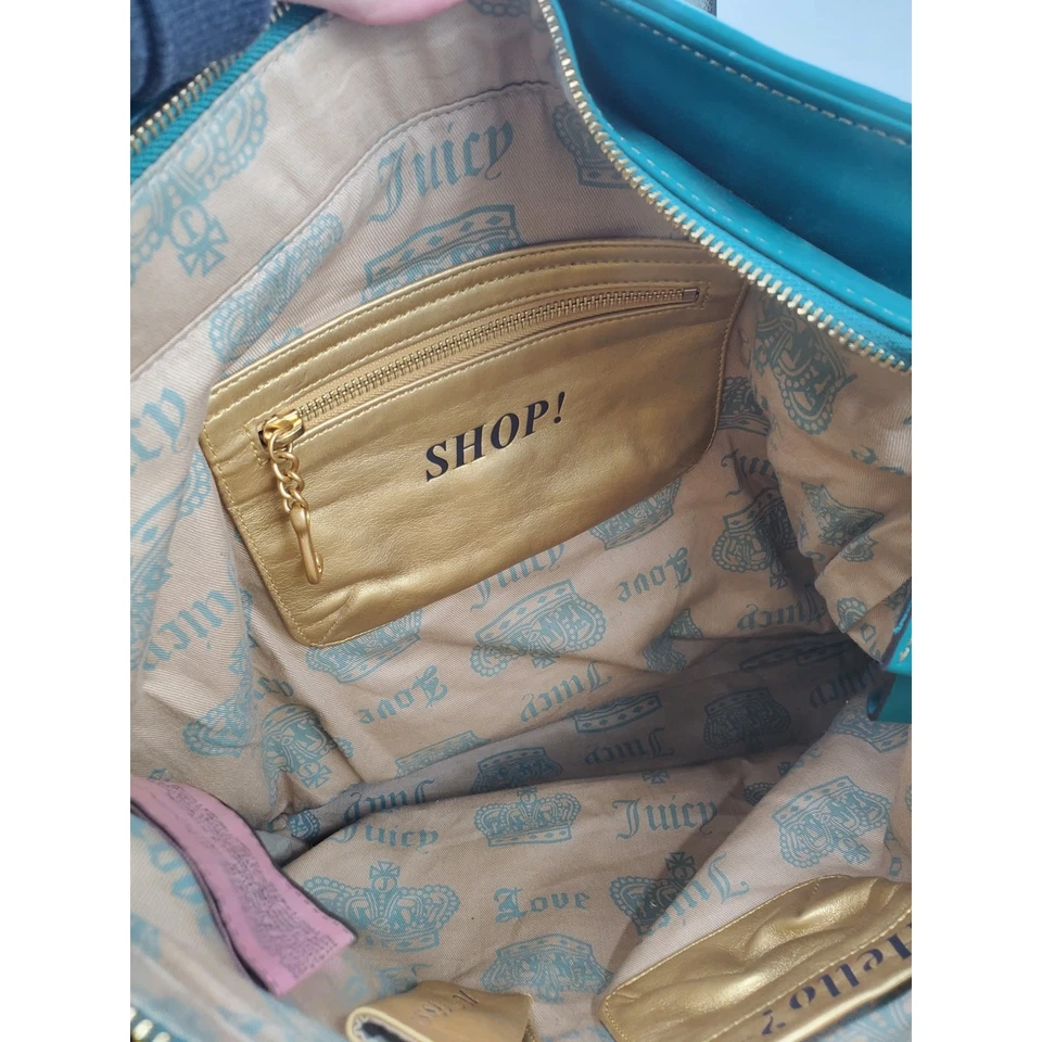 Juicy Couture - винтажный Y2K зеленый желтый Baby пейсли наплечная сумка - Изображение 4 из 4