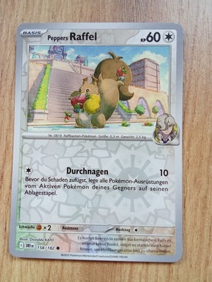 Pokemon Karte Peppers Raffel Reverse Holo Deutsch 158/182