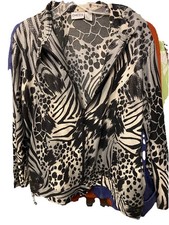 Chico  s Full Zip Animal Skin Print Jacket Polyester/Spandex Size Extra Large-3