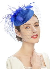 Fascinators Hats 20s 50s Hat Pillbox Hat Cocktail Tea Party Headwear with Vei...